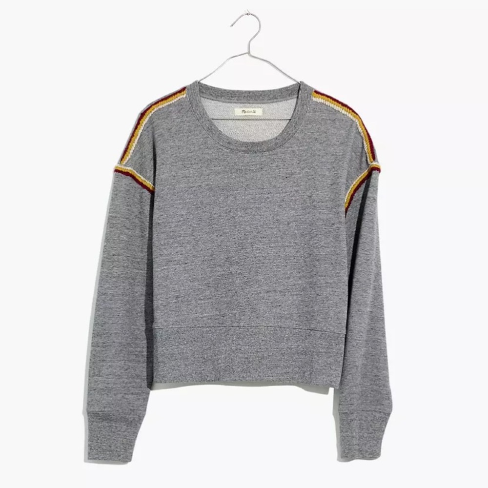 Madewell Embroidered-Trim Crop Sweatshirt
